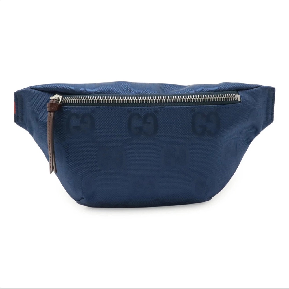 GUCCI Small Blue and Red GG Monogram Web Stripe Bum Bag - Picture 5 of 12